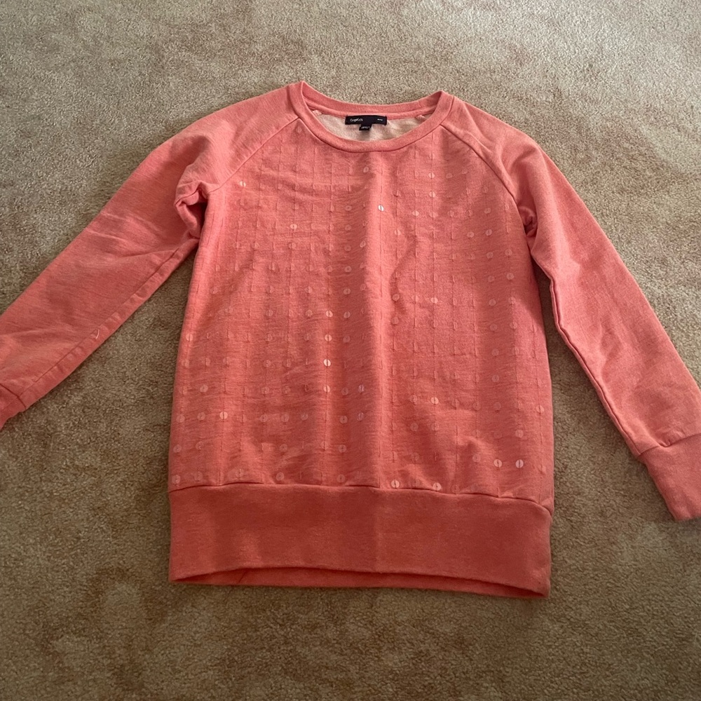 GAP KIDS size 6-7 peach pink sequined tunic top. EUC!